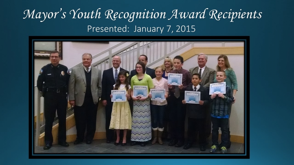 Mayor's Youth Recognition Award Presented January 7, 2025.